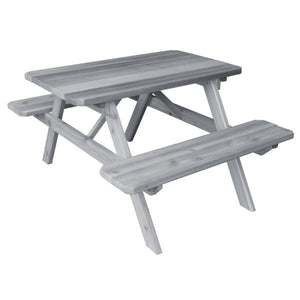 Western Red Cedar Picnic Table with Attached Benches Picnic Table