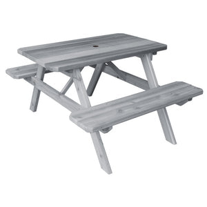 Western Red Cedar Picnic Table with Attached Benches Picnic Table
