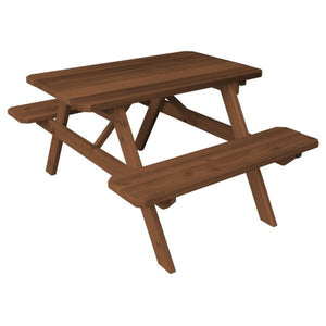 Western Red Cedar Picnic Table with Attached Benches Picnic Table