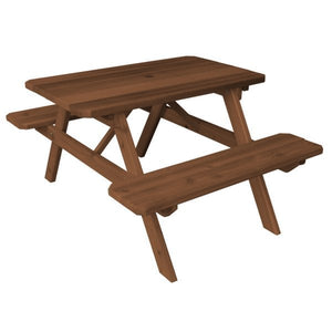 Western Red Cedar Picnic Table with Attached Benches Picnic Table