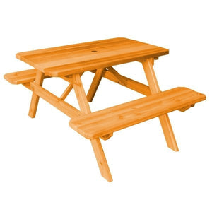 Western Red Cedar Picnic Table with Attached Benches Picnic Table
