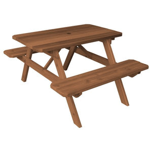Western Red Cedar Picnic Table with Attached Benches Picnic Table