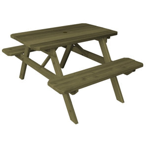 Western Red Cedar Picnic Table with Attached Benches Picnic Table