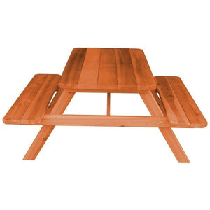 Western Red Cedar Picnic Table with Attached Benches Picnic Table