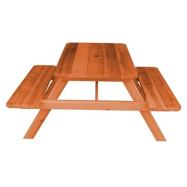 Western Red Cedar Picnic Table with Attached Benches Picnic Table