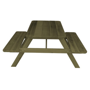 Western Red Cedar Picnic Table with Attached Benches Picnic Table