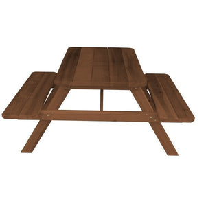Western Red Cedar Picnic Table with Attached Benches Picnic Table