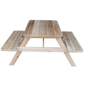 Western Red Cedar Picnic Table with Attached Benches Picnic Table
