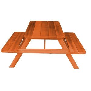 Western Red Cedar Picnic Table with Attached Benches Picnic Table