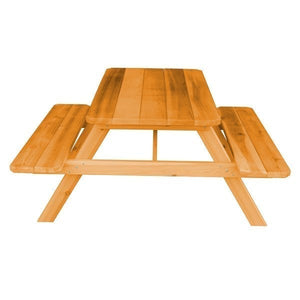 Western Red Cedar Picnic Table with Attached Benches Picnic Table