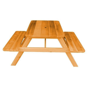 Western Red Cedar Picnic Table with Attached Benches Picnic Table
