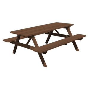 Western Red Cedar Picnic Table with Attached Benches Picnic Table