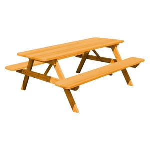 Western Red Cedar Picnic Table with Attached Benches Picnic Table