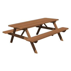 Western Red Cedar Picnic Table with Attached Benches Picnic Table