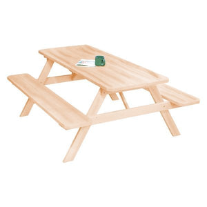 Western Red Cedar Picnic Table with Attached Benches Picnic Table