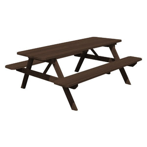 Western Red Cedar Picnic Table with Attached Benches Picnic Table