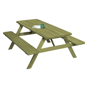 Western Red Cedar Picnic Table with Attached Benches Picnic Table