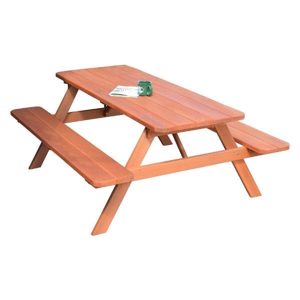 Western Red Cedar Picnic Table with Attached Benches Picnic Table