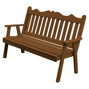 Western Red Cedar Royal English Garden Bench Garden Bench 5ft / Oak Stain
