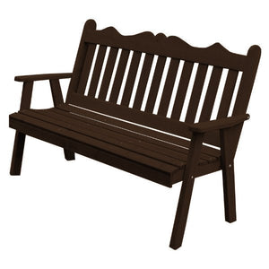 Western Red Cedar Royal English Garden Bench Garden Bench 5ft / Walnut Stain
