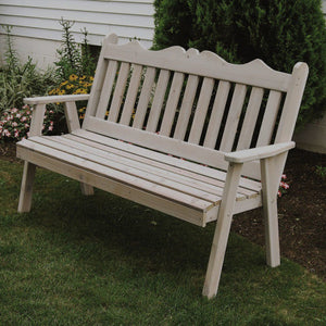 Western Red Cedar Royal English Garden Bench Garden Bench 6ft / Gray Stain