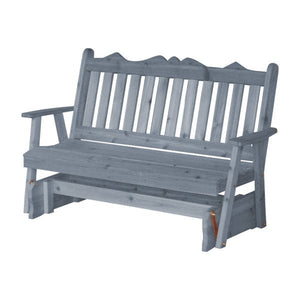 Western Red Cedar Royal English Glider Outdoor Glider 5ft / Gray Stain