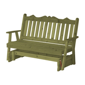 Western Red Cedar Royal English Glider Outdoor Glider 5ft / Linden Leaf Stain