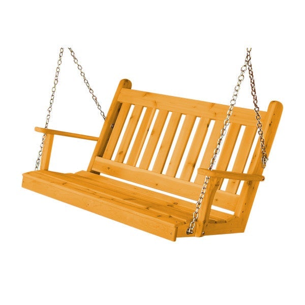 Western Red Cedar Traditional English Porch Swing by A L