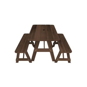 Western Red Cedar Traditional Picnic Table with 2 Benches - The Charming Bench Company
