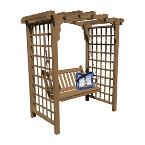 Yellow Pine Cambridge Arbor & Swing Porch Swing 5ft / Mushroom Stain