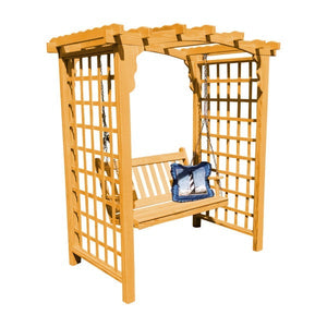 Yellow Pine Cambridge Arbor & Swing Porch Swing 5ft / Natural Stain