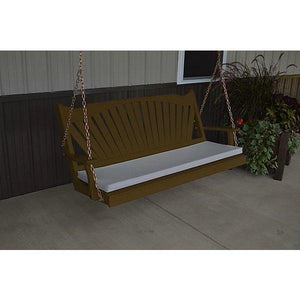 Yellow Pine Fan Back Style Porch Swing - The Charming Bench Company