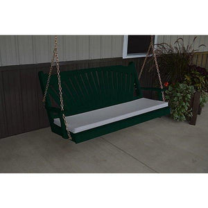 Yellow Pine Fan Back Style Porch Swing - The Charming Bench Company