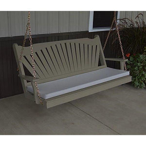 Yellow Pine Fan Back Style Porch Swing - The Charming Bench Company