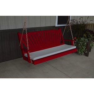 Yellow Pine Fan Back Style Porch Swing - The Charming Bench Company