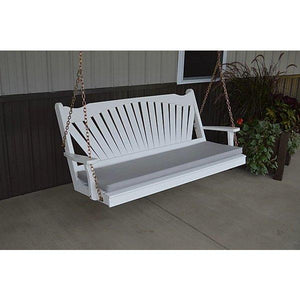 Yellow Pine Fan Back Style Porch Swing - The Charming Bench Company