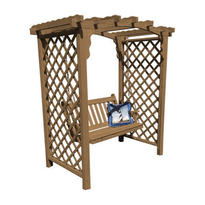Yellow Pine Jamesport Arbor & Swing Porch Swing 5ft / Mushroom Stain