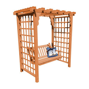 Yellow Pine Lexington Arbor & Swing Porch Swing 5ft / Cedar Stain
