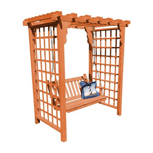 Yellow Pine Lexington Arbor & Swing Porch Swing 5ft / Redwood Stain