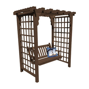 Yellow Pine Lexington Arbor & Swing Porch Swing 5ft / Walnut Stain
