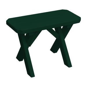 Yellow Pine Picnic Crossleg Bench Picnic Bench 2ft / Dark Green Paint