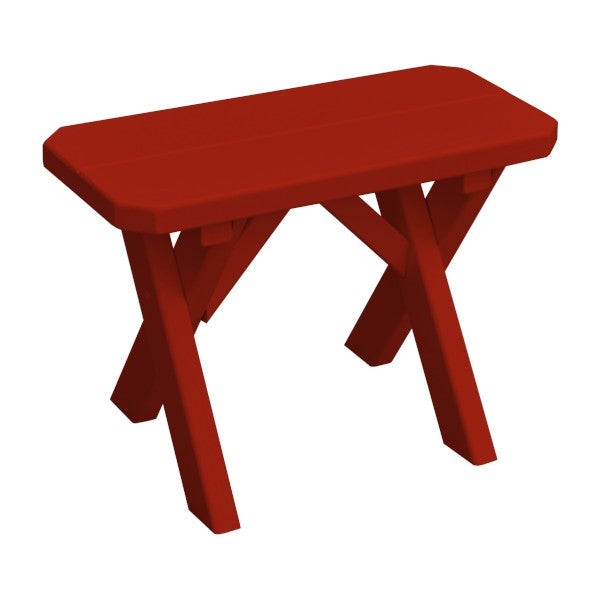 Yellow Pine Picnic Crossleg Bench Picnic Bench 2ft / Tractor Red Paint