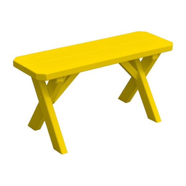Yellow Pine Picnic Crossleg Bench Picnic Bench 3ft / Canary Yellow Paint
