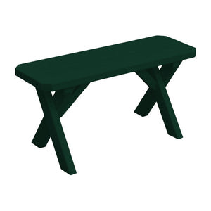 Yellow Pine Picnic Crossleg Bench Picnic Bench 3ft / Dark Green Paint