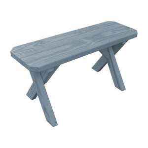 Yellow Pine Picnic Crossleg Bench Picnic Bench 3ft / Gray Stain