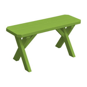 Yellow Pine Picnic Crossleg Bench Picnic Bench 3ft / Lime Green Paint