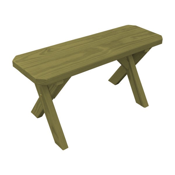 Yellow Pine Picnic Crossleg Bench Picnic Bench 3ft / Linden Leaf Stain