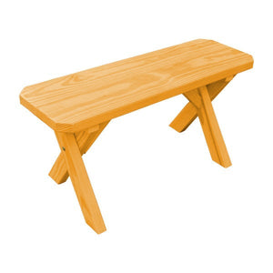Yellow Pine Picnic Crossleg Bench Picnic Bench 3ft / Natural Stain