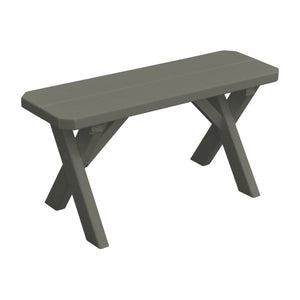 Yellow Pine Picnic Crossleg Bench Picnic Bench 3ft / Olive Gray Paint