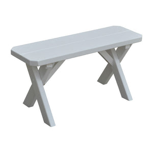 Yellow Pine Picnic Crossleg Bench Picnic Bench 3ft / White Paint